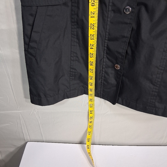 Women's Small London Fog "Bells and Whistles" Black Mesh Lined Rain Jacket/Coat - Picture 5 of 14